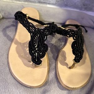 Handmade in Mexico adjustable pull strap thong sandal sling back